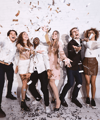Happy people enjoying a festive celebration