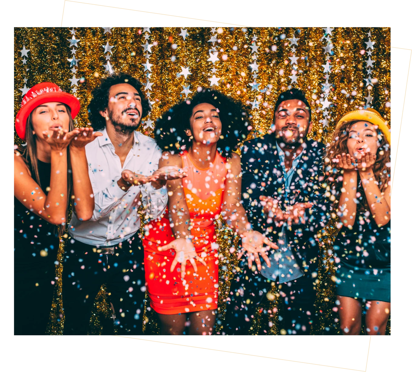 Friends at a festive party